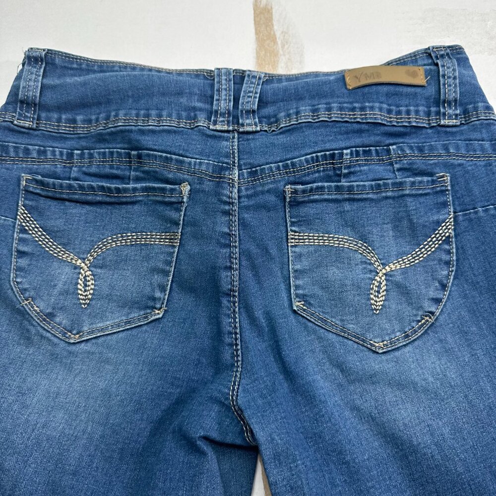 YMI Wanna Betta Butt Mid-Rise Skinny Jeans Size 9 Stretchy Denim Blue - Picture 5 of 14